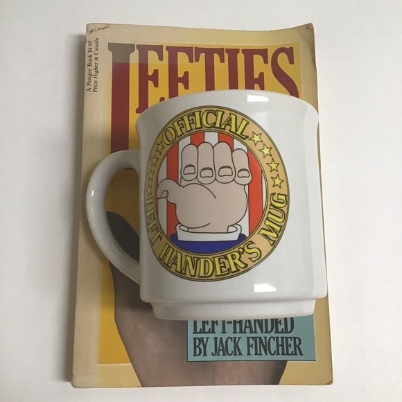 Recycled Paper Products Other - Left Handers Coffee Mug Cup Lefties Book LOT 1980’s Gift Kitchen Vintage Korea